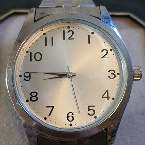 2 for $20😃MDOGE024 Silver Stainless Steel Men's Watch